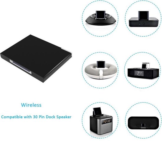 Bluetooth audio ontvanger naar 30 pin voor docking station van Inateck