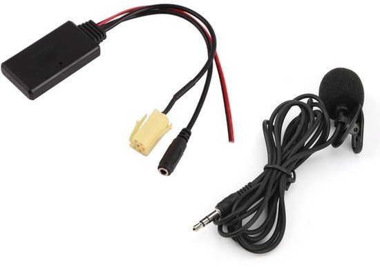 Bluetooth AUX-kabel, Bluetooth 5.0 Auto AUX-kabeladapter met microfoon Handsfree Bluetooth AUX-adapter voor 500/Grande Punto van Merkloos