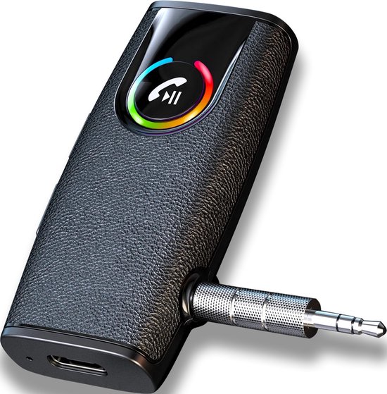 Bluetooth AUX Ontvanger - Transmitter - Receiver - Ontvanger - Audio Adapter - BT 5.3 - Muziek Streamen naar Autoradio - Koptelefoon - Versterker - Handsfree Bellen - Auto Carkit - AUX naar Bluetooth - Draadloos van Aventoer