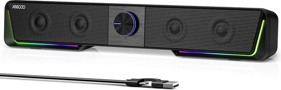 Bluetooth Computerluidsprekers met Helder Geluid en LED-verlichting - Gaming Soundbar voor Desktop en Laptop