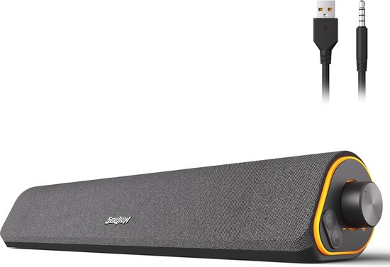 Bluetooth Computerluidsprekers met Kleurrijke Verlichting - Stereo Surround Soundbar voor Laptop en Desktop