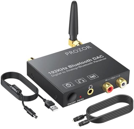 Bluetooth DAC Converter 192kHz - Digitale naar Analoge Audio Converter met Optische en Coaxiale Ingang van Merkloos