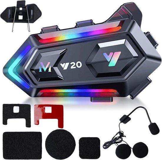 Bluetooth Headset voor Motorhelm - Inbouw Speaker met AI Spraakbediening en Ruisreductie van Merkloos