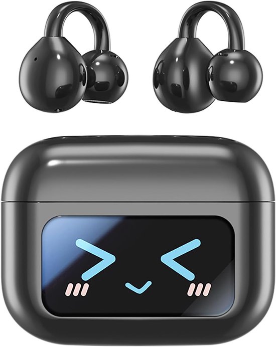 Bluetooth hoofdtelefoon met oorclip, Bluetooth 5.4 sporthoofdtelefoon, open ear vertaaltingshoofdtelefoon, IPX5 waterdicht, digitale display, open type, geschikt voor sport / fitness van Merkloos