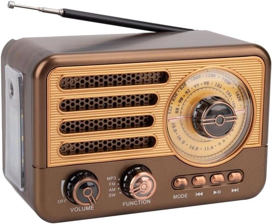 Bluetooth luidspreker - bluetooth luidspreker draagbaar - Retro Radio Vintage Bluetooth-luidspreker van Merkloos