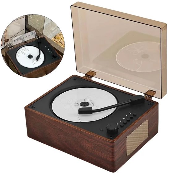 Bluetooth-luidspreker, draagbare oplaadbare cd-speler, cd-speler met meerdere aansluitingen, afstandsbediening, knopbediening, draadloze en bedrade verbinding. van Merkloos