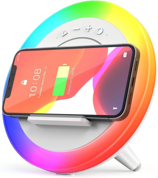 Bluetooth-luidspreker - Nachtlampje- Draadloos Oplaadstation - Telefoonhouder -Slaapkamer En Kinderkamer