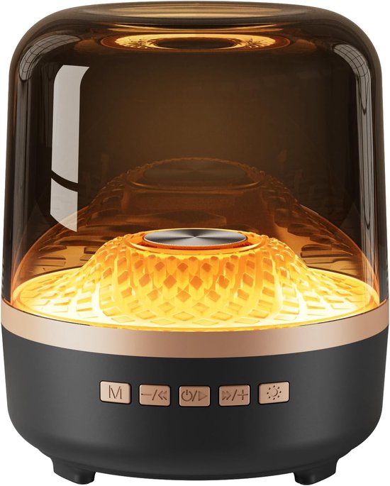 Bluetooth-luidspreker - Subwoofer - Met lichteffecten - 11 x 13 cm - RGB-verlichting - Geluidskwaliteit in hoge definitie - Draagbaar draadloos ontwerp - Ondersteunt TWS-koppeling - Geschikt voor thuis, feesten, buiten, reizen, strand - Zwart van Merkloos