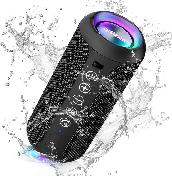 Bluetooth-luidspreker - waterdicht - draagbaar - draadloos - met ledlicht - 24 W stereogeluid en 30 uur speeltijd - 20 meter bluetooth-bereik - mini-luidsprekers - TF-kaart en AUX