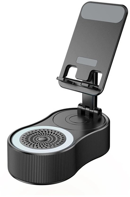 Bluetooth-luidsprekerstandaard-360° draaibare multifunctionele audio--Powerbank en sfeerverlichting- en videostandaard met HiFi-surroundgeluid- draagvermogen van 8 kg -voor telefoons en tablets van Merkloos