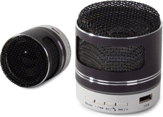 Bluetooth mini draadloze mp3 -radio fm usb microsd - connector Zwart van Merkloos