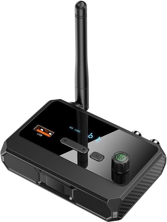 Bluetooth Ontvanger - Bluetooth 5.3 Receiver voor Home Stereo - 3.5mm AUX jack en RCA uitgang - HiFi Stereo Adapter - Bluetooth naar RCA Adapter - voor Sprekers/Wired Sprekers/Home Audio Muziek Streamen van NALIA