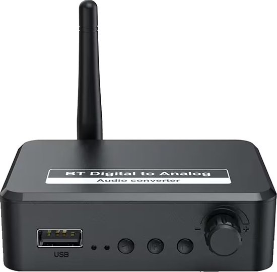 Bluetooth Ontvanger - Bluetooth Receiver Voor Audio - BT 5.3 - SPDIF/Optische/RCA Output - B35T - Zwart