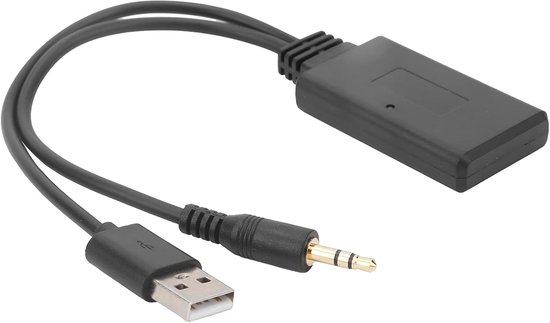 Bluetooth-ontvanger voor de auto, USB-poort 3,5 mm AUX + 5 V/12 V, draadloos, Bluetooth 5.0, ontvanger, muziekspeler, audio-adapter van Merkloos