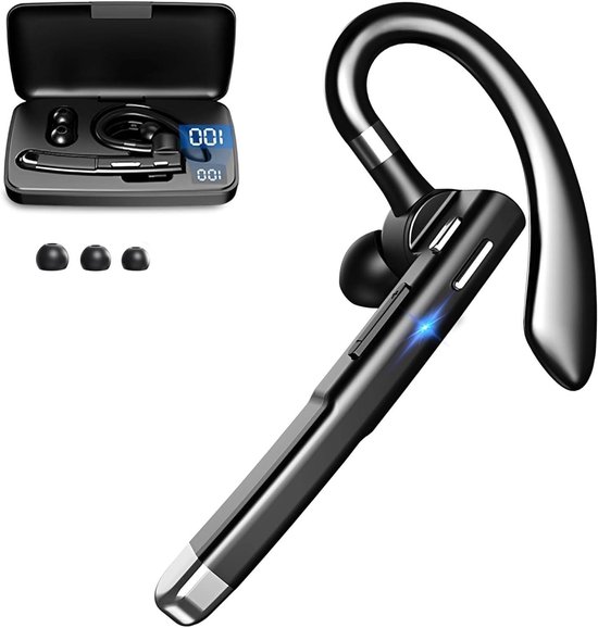 Bluetooth Oortelefoon - Draadloze Headset - Heldere Gesprekken - Ruisonderdrukking - 8 Uur Gesprekstijd - Zwart