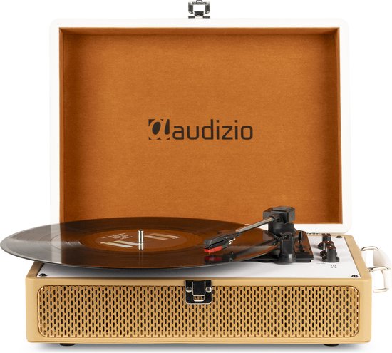 Bluetooth platenspeler met speakers - Audizio RP119 - Model 2025 - Retro platenspeler - Goud/Wit