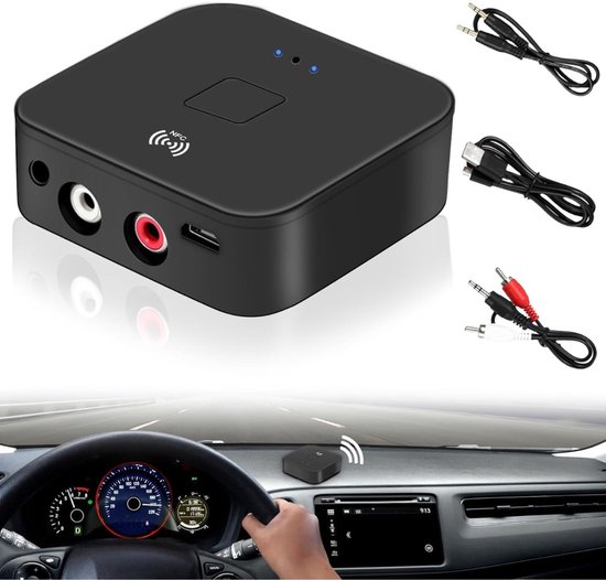 Bluetooth Receiver Aux - Ontvanger - Carkit - Zwart van Merkloos