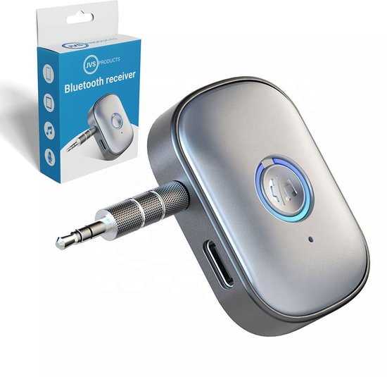 Bluetooth Receiver - Bluetooth 5.4 - Universeel via 3.5MM AUX - Bluetooth Ontvanger - Handsfree Bellen & Muziek - Audio Receiver - Voor Auto - Zilver van Merkloos