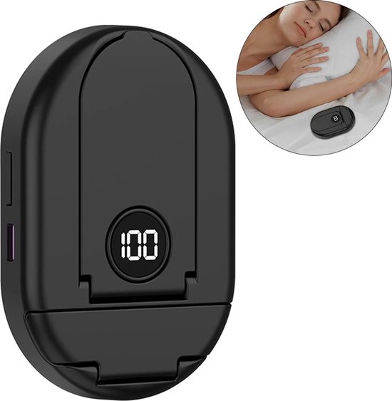 Bluetooth-slaapluidspreker, geschikt voor gebruik onder een kussen, mini-luidspreker met botgeleiding, draagbaar, met timer, telefoonhouder, TF-kaartsleuf, 20 uur batterijduur, 3W vermogen, helpt bij slaap en ontspanning (zwart). van Merkloos
