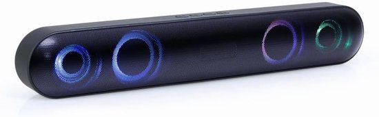 Bluetooth Soundbar - Geluidbalk speaker - Muziek luisteren - Zwart LED effect - 5.2 cm speaker - Zwart