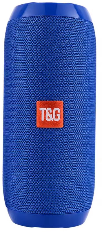 Bluetooth Speaker Draadloos T&G TG117 Waterproof / IPX5 Waterdicht – 10W Stereo – Bluetooth 5.3 – 1200mAh – TF/USB/AUX – FM Radio – Draagbare Speaker – Blauw van Merkloos