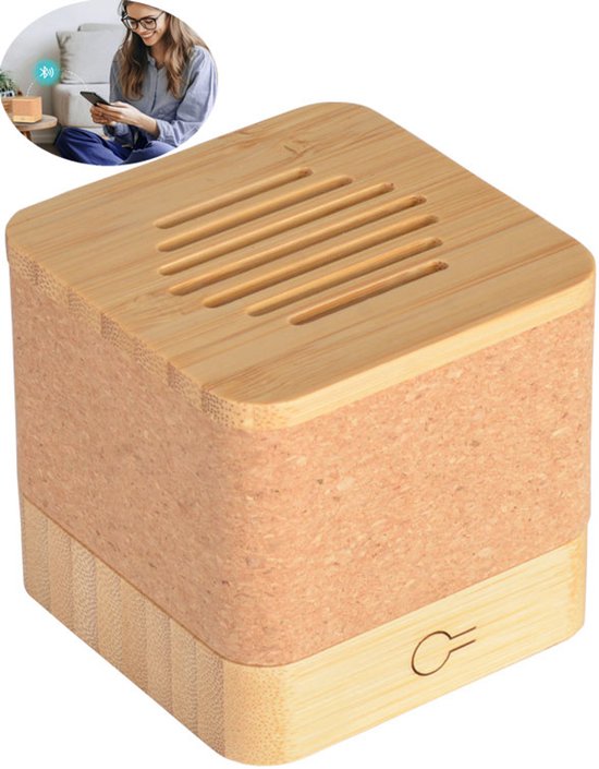 Bluetooth Speaker - Draagbare Bluetooth Mini Speaker - Draadloze Speaker - Draadloze Muziek Box - 3 uur lang muziek luisteren - Draadloze verbinding tot 10 m - Houtkleur van Merkloos