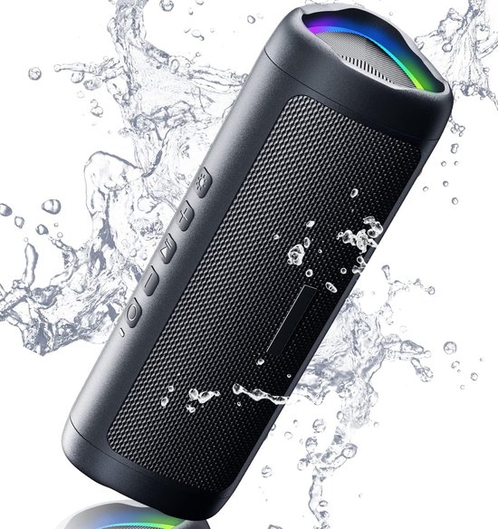 Bluetooth Speaker - Draagbare Waterdichte IPX5 Speaker - Tot 20 Uur Speeltijd en TWS Koppeling - Voor Thuis, Feest en Buiten - Cadeau voor Volwassenen en Jongeren - Zwart - 1 Stuk van Merkloos