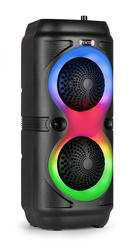Bluetooth speaker - Fenton Track210 - Partybox met microfoon - Lichteffecten en oplaadbare accu