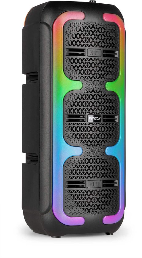 Bluetooth speaker - Fenton Track310 - Muziek box - Met microfoon - Lichteffecten - Oplaadbare accu