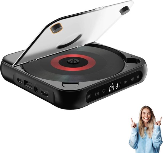 Bluetooth-speaker in vinylplatenspeler-stijl met witte ruis (oceaangeluid), retro Bluetooth-speaker met sfeerverlichting en timer, schattige mini-platenspeler-speaker, diepgroen
