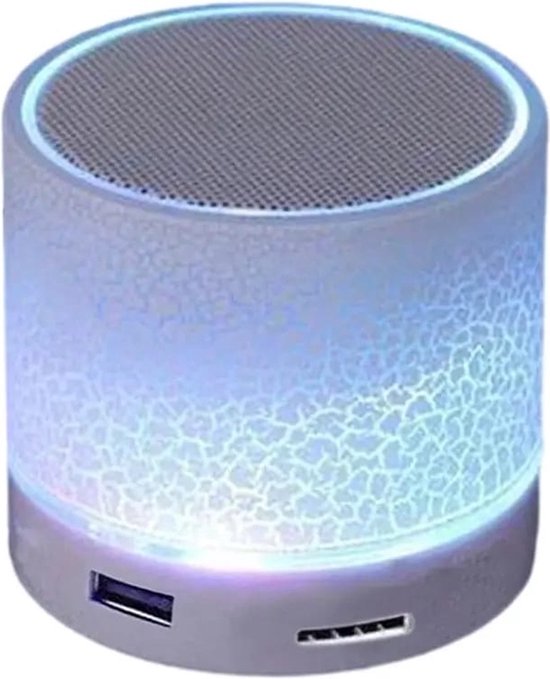 Bluetooth Speaker Mini - LED - Wit