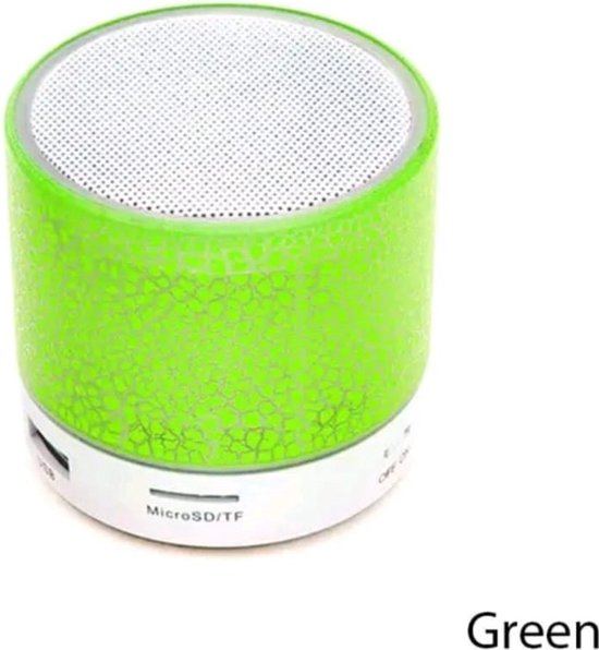 bluetooth speaker - mini - Smartkabel - sd en usb aansluiting - draagbaar - groen van Merkloos