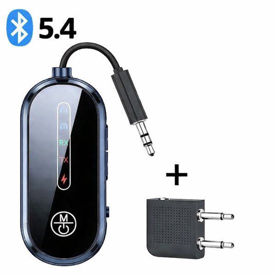 Bluetooth Transceiver 2-in-1 – Bluetooth 5.4 Zender & Ontvanger Adapter – 3,5 mm AUX – Universele Bluetooth Audio Adapter voor TV, Auto, Laptop, Tablet & Vliegtuig van Baseus