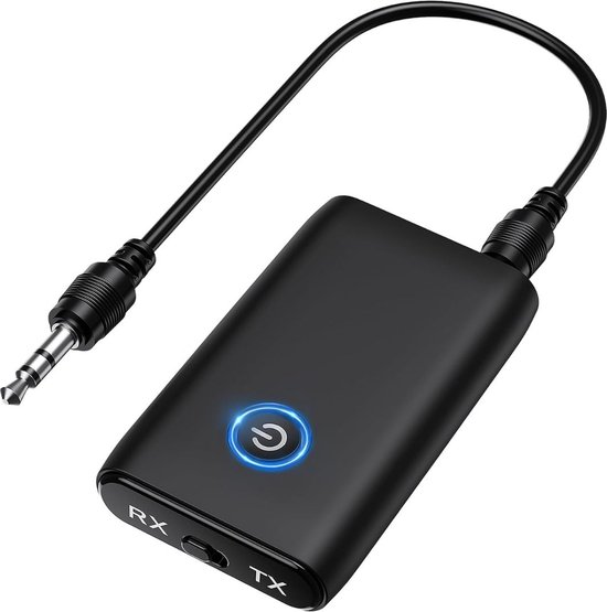 Bluetooth Transmitter - Bluetooth Receiver - Adapter - Zwart met Blauw van TeckNet
