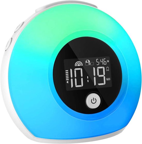 Bluetooth Wekker-Kinderkamer Mini Wireless Speaker-Draadloze Bluetooth Luidspreker-Met Muziek-Dimbaar Nachtlampje-Kleurverandering-Deep Sleeper Alarm-Waterdichte Stereo Sound-Bass-LED Licht-Met Handvat-Draagbare Speaker-Voor Feesten-Buiten-Kamperen