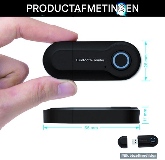 Bluetooth Zender - 3.5mm Aansluiting - Draadloos Audio-Adapter voor TV en Koptelefoon - 1 Stuk - Zwart van Merkloos