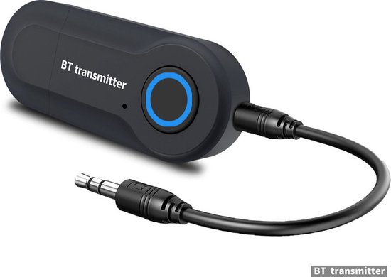 Bluetooth-zender-Bluetooth 5.0-draagbare draadloze adapter-3,5 mm stereo-audiosysteem met lage latentie-voor auto/TV/computer/laptop-zwart van Merkloos