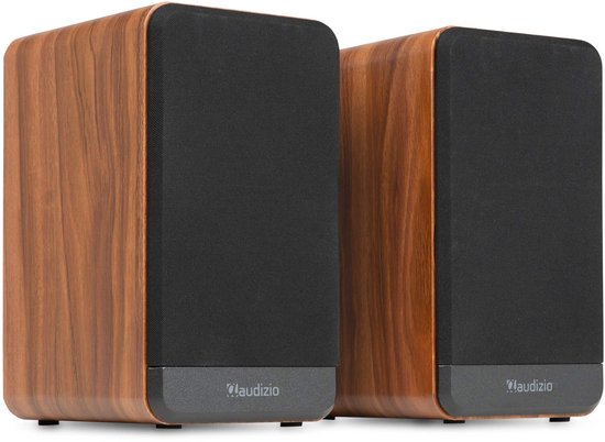 Boekenplank speakers - Audizio BS10 actieve speakerset - HiFi speakers met Bluetooth - 80W - Houtlook van Merkloos