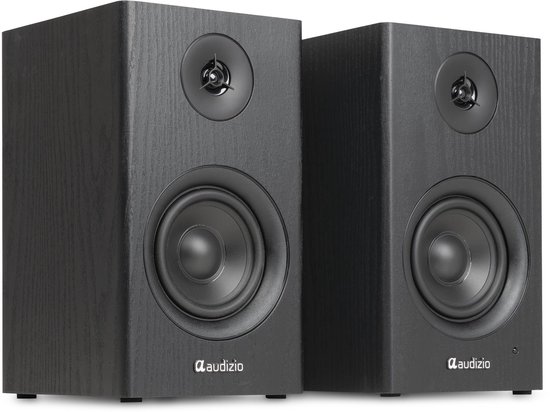 Boekenplank speakers - Audizio BS15 - Actieve speakerset met Bluetooth - HiFi speakers - 60W - Zwart van Merkloos