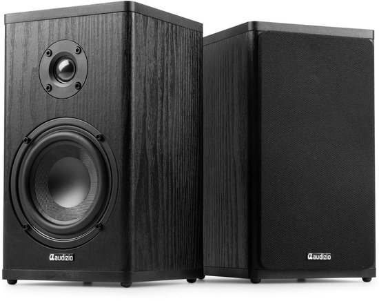 Boekenplank speakers - Audizio BS20 speakerset - Luidspreker boxen met Bluetooth - 60 uur accu - Antraciet van Audizio