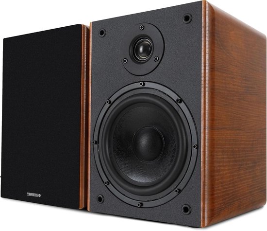 Boekenplankluidsprekers - Compacte boxen - Muziek luisteren - 2-wegsysteem - 65 inch woofer - Bruine houtlook
