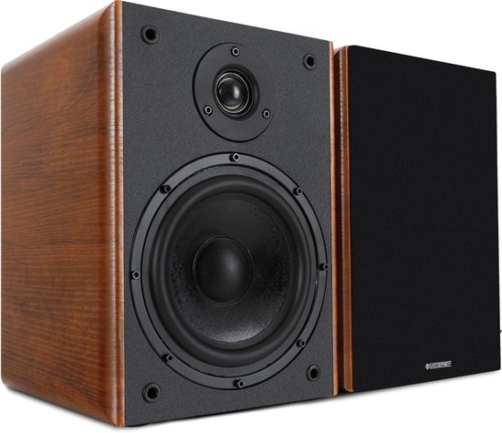 Boekenplankluidsprekers - Compacte Hifi-boxen - Muziek Luisteren Thuis - 2-Weg Systeem - 65 Inch Woofer - Bruine Houtlook