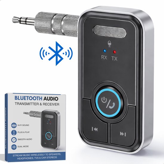 Boncy® Premium 2 in 1 Bluetooth Transmitter & Receiver - 3.5MM AUX - Bluetooth Zender & Ontvanger - Handsfree Bellen Auto - Bluetooth Adapter Auto met Microfoon
