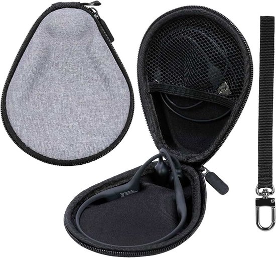 Bone Conduction Hoofdtelefoonhoes, compatibel met OpenRun Pro 2, OpenSwim en MRYTKY (Grijs), Hardcase voor Bone Conduction Koptelefoons