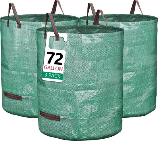 BOTC Tuinafvalzak - Set van 3 - Opvouwbare Tuinafvalzak - Tuinafvalzakken opvouwbaar - Tuinzak - Tuinafvalemmer - Groenafval Zak - Groen van BOTC