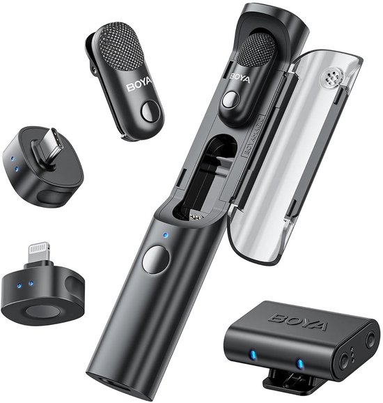 Boya Magic Serie - Draadloze Microfoonset - 4-in-1 - USB-C - Zwart