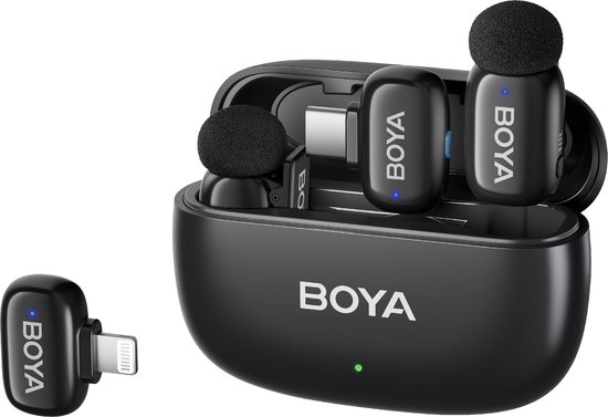 Boya Mini-12 2.4 GHz Ultra Mini Wireless Microphone Black (2TX+2RX)