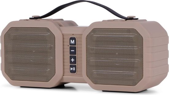 BRAINZ Power Cube Speaker - Draadloze bluetooth speaker - Taupe van Merkloos