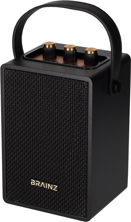 BRAINZ Retro Speaker Zwart van Merkloos
