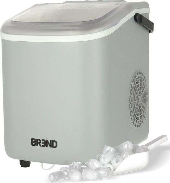 BREND BR-2213 IJsblokjesmachine met Schep - Draagbare IJsblokjesmaker – Grijs van BREND